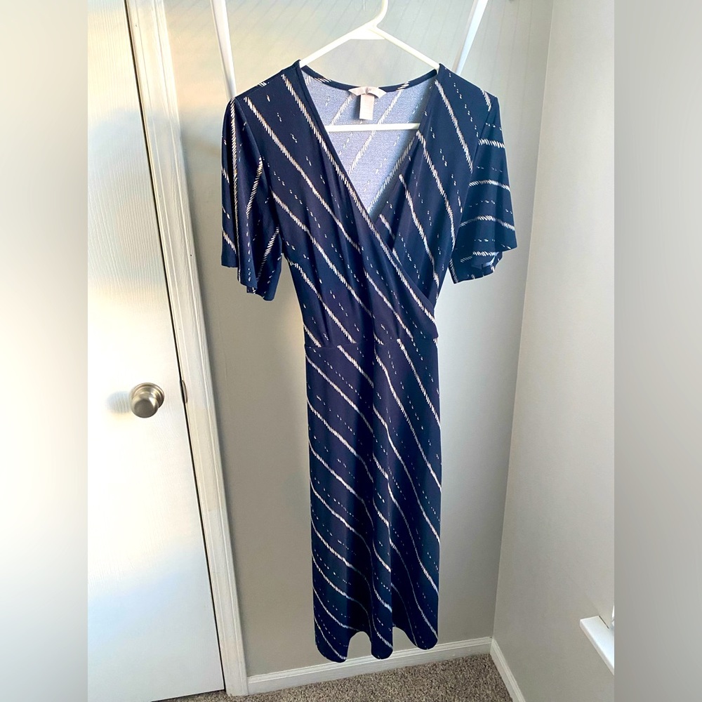 H&M Navy MIDI Dress - Medium